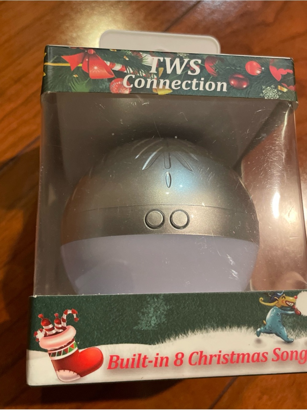 Kurt S. Adler 70MM Musical Silver Bluetooth Ornament Ball built in 8 songs new